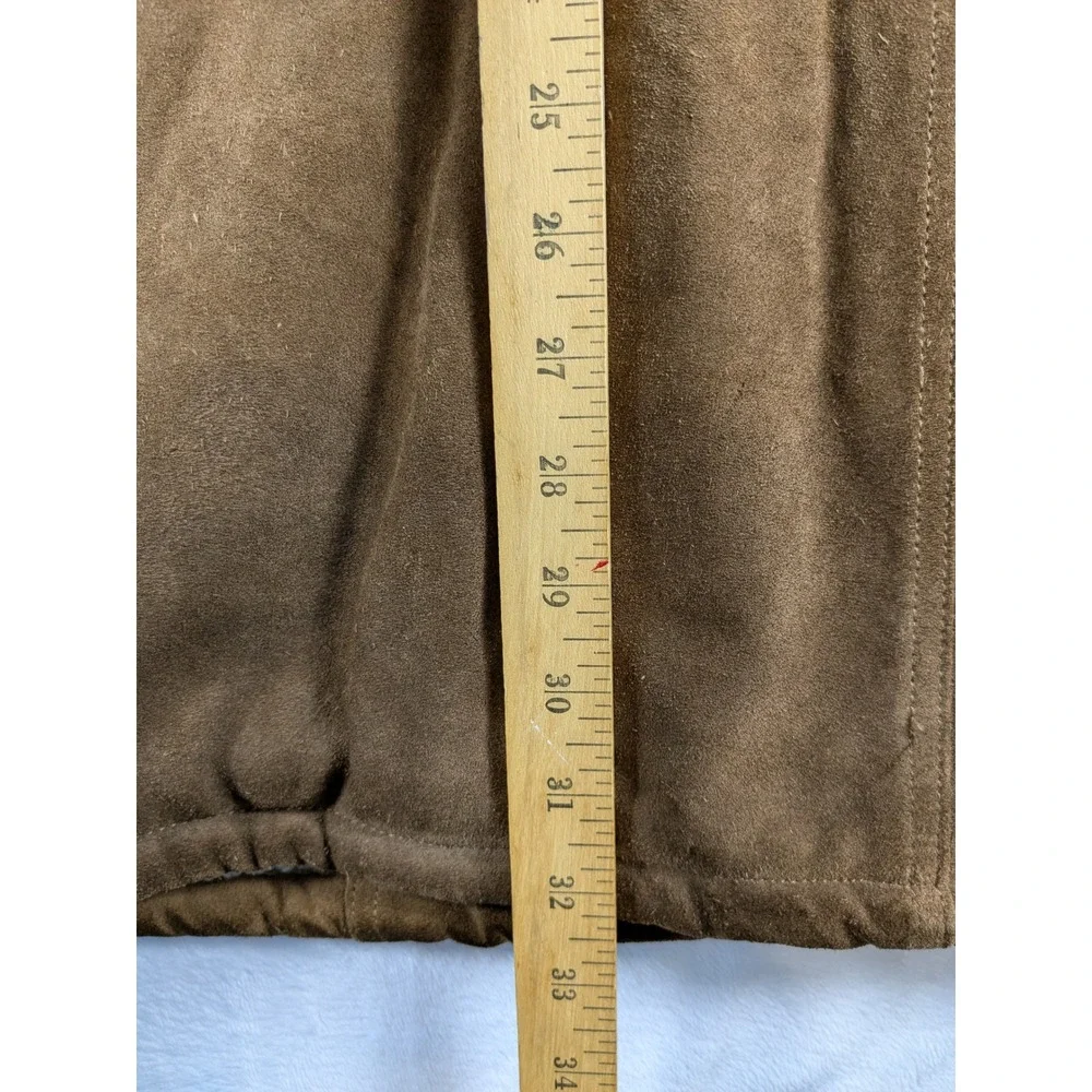 Vintage Gap Suede Sherpa Lined Front Snap Mid Length Coat Penny Lane Boho (Read)